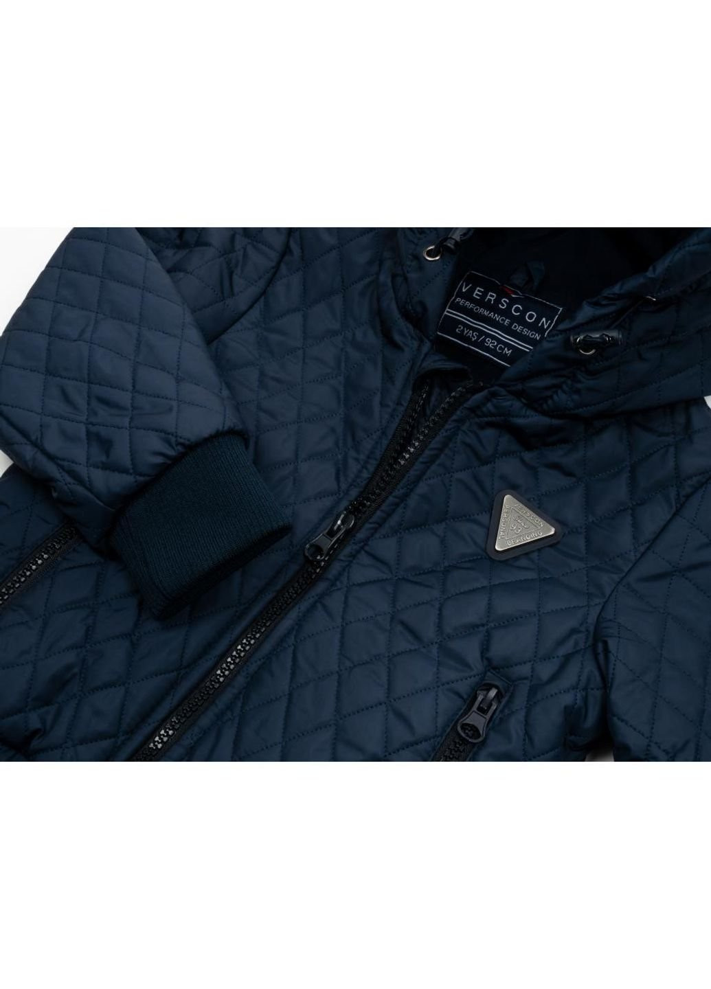 Темно-синя демісезонна куртка стьобана (3439-92b-blue) Verscon
