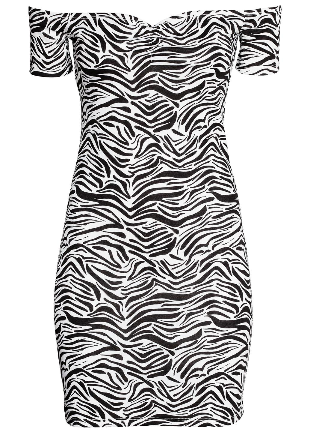 Чорно-білий кежуал сукня сукня-футболка H&M з тваринним принтом