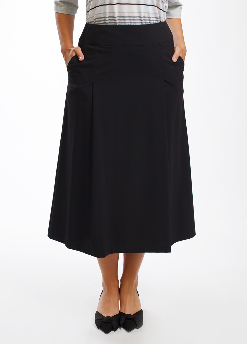 Черная кэжуал однотонная юбка Bonne Femme миди