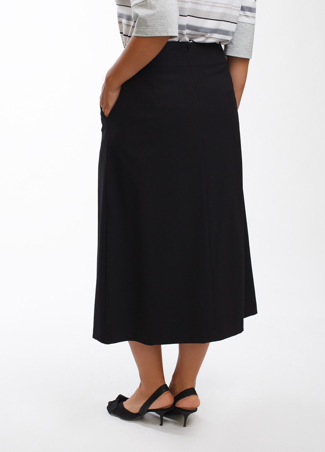 Черная кэжуал однотонная юбка Bonne Femme миди