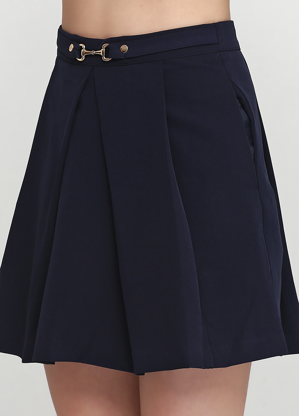 Темно-синяя кэжуал однотонная юбка Stradivarius мини