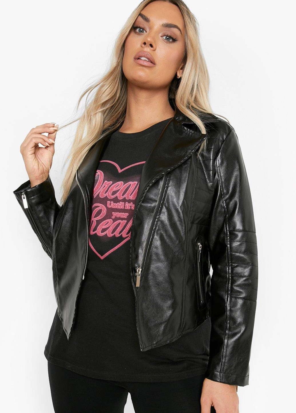 Чорна демісезонна куртка косуха Boohoo