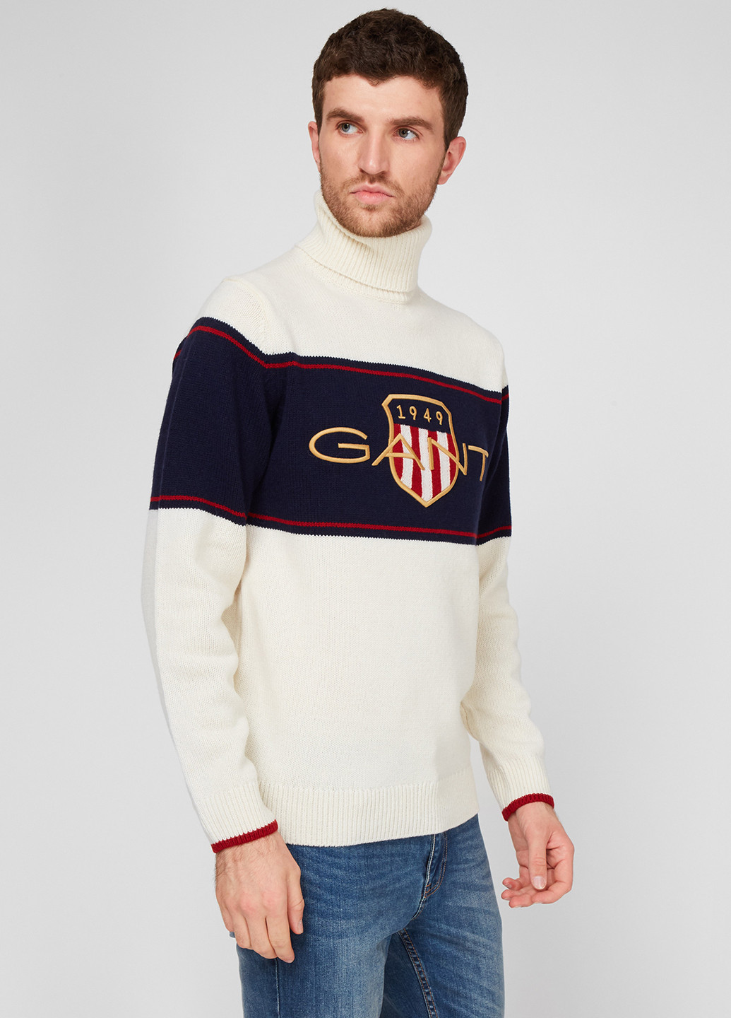 Білий демісезонний светр пуловер Gant