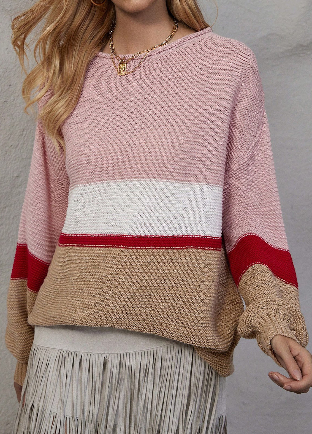 Комбинированный демисезонный джемпер SHEIN