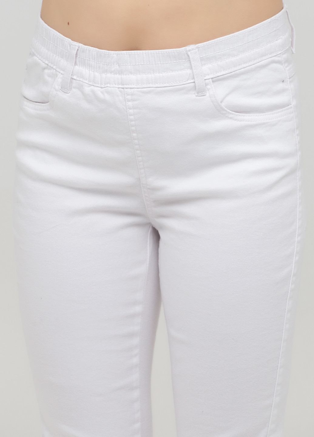 Белые кэжуал демисезонные зауженные брюки Long Island