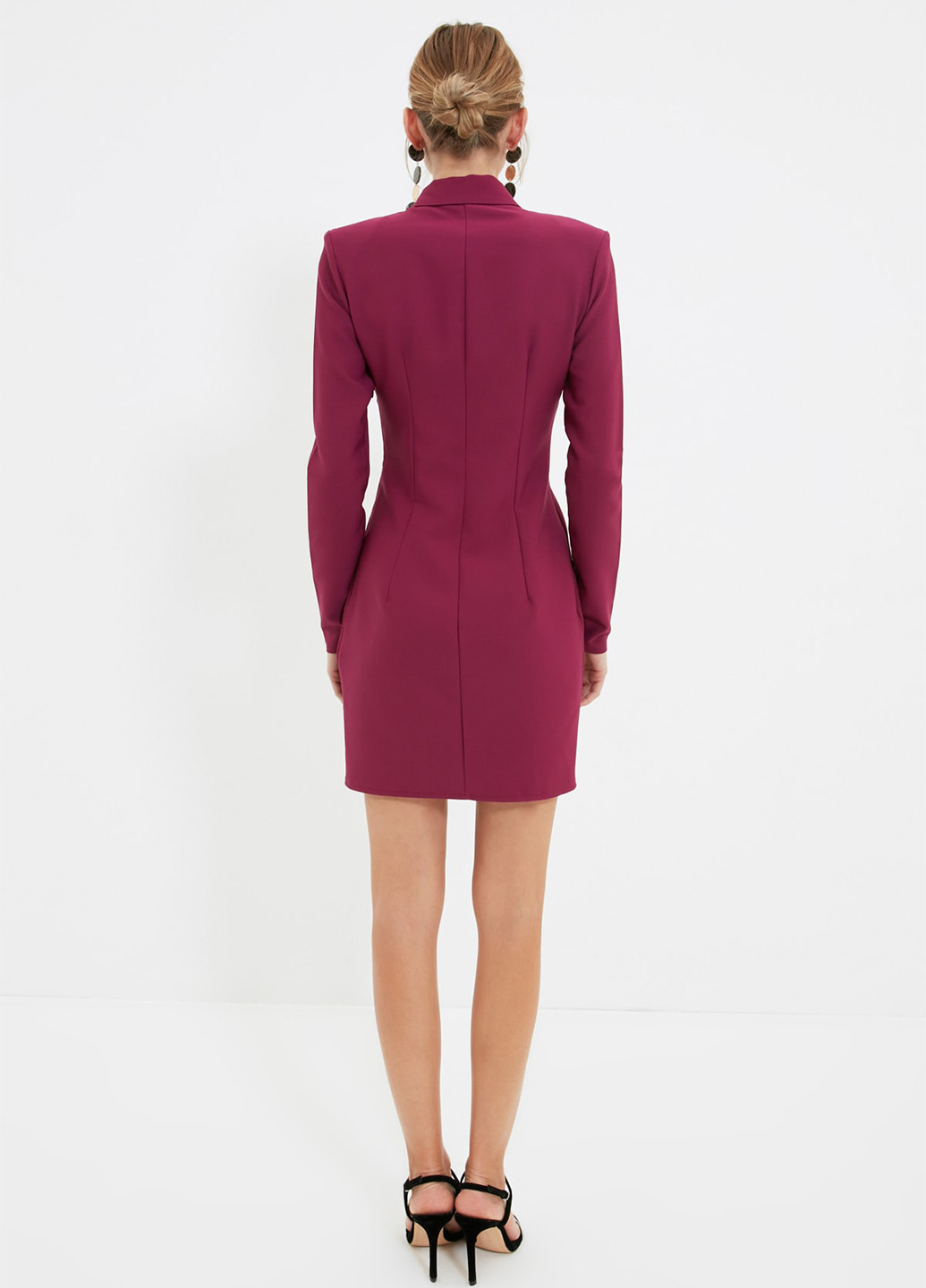 Бордовое кэжуал платье футляр Trendyol
