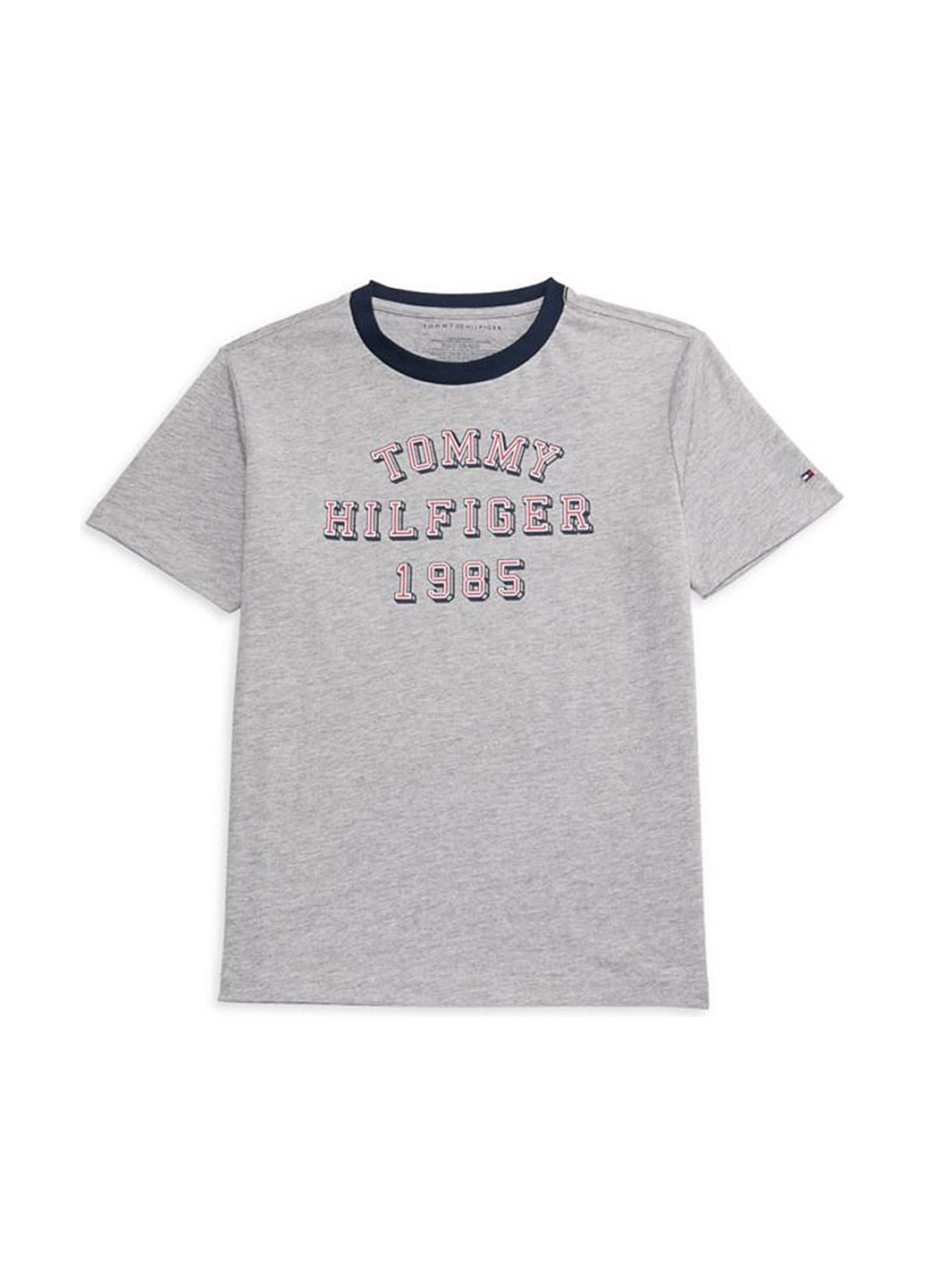 Светло-серая летняя футболка Tommy Hilfiger