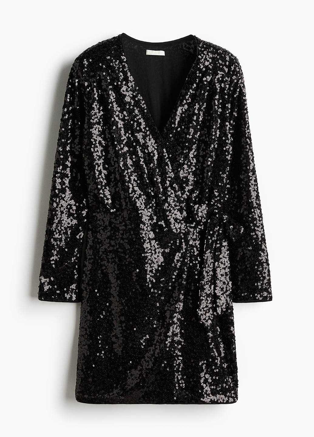 Черно-белое праздничный, вечернее платье на запах H&M однотонное