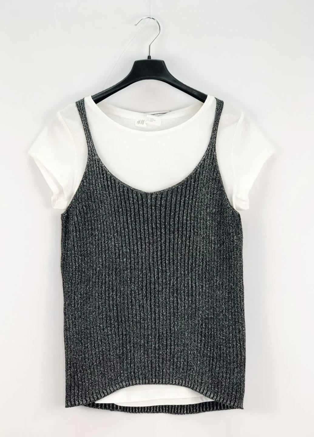 Черный летний комплект (футболка, топ) H&M
