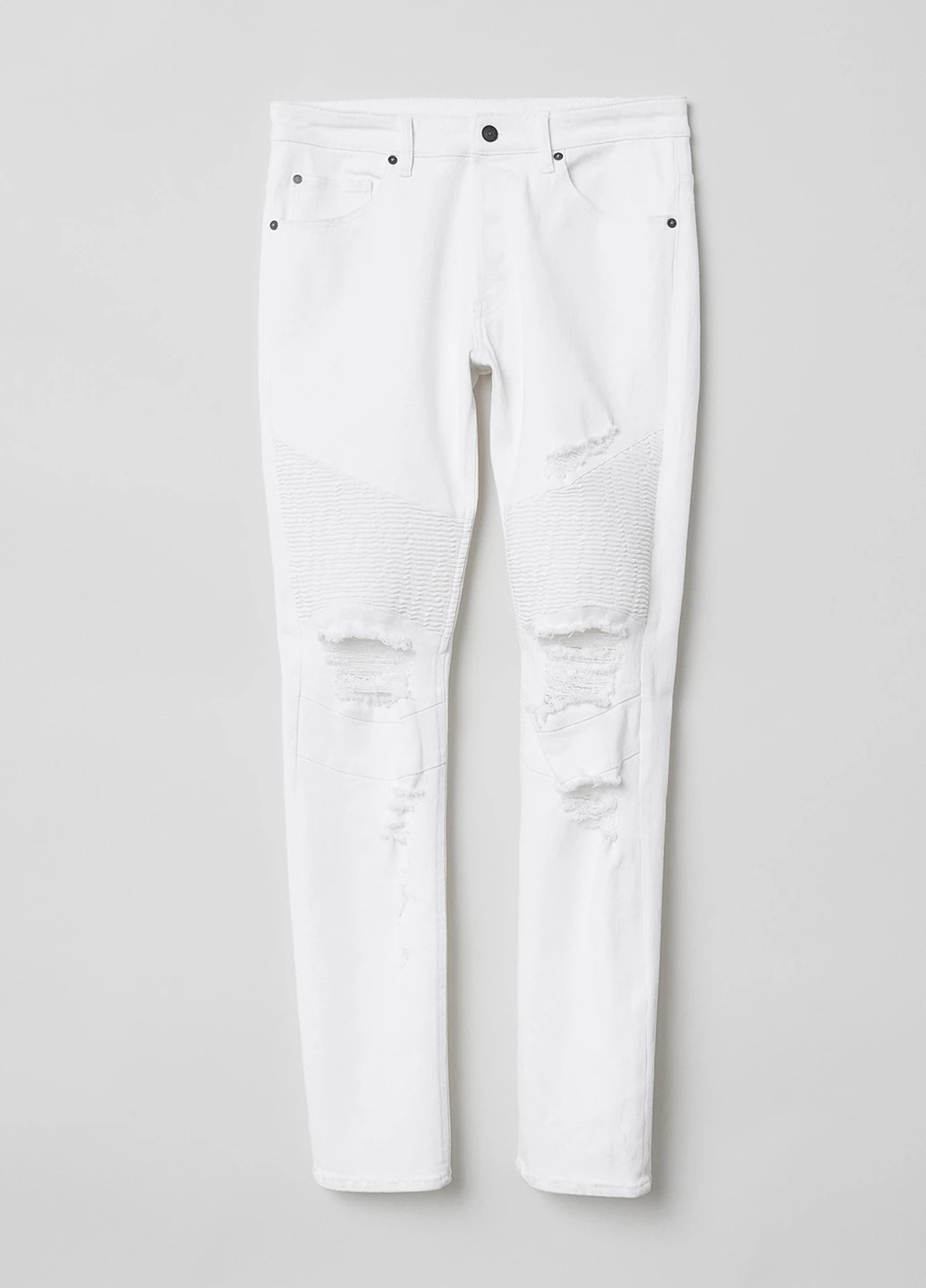 Белые демисезонные зауженные, скинни джинсы H&M