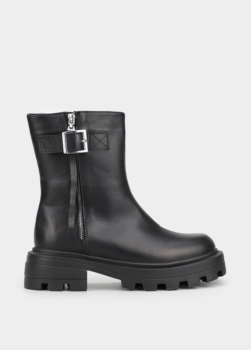 Осенние ботинки Braska с пряжкой, с молнией, на тракторной подошве