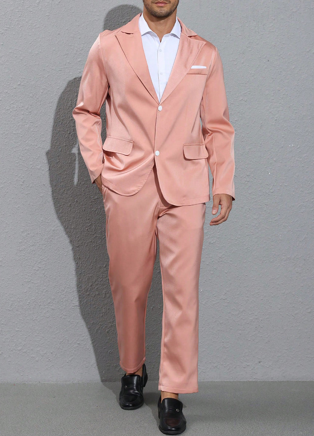 Світло-рожевий демісезонний костюм (піджак, штани) брючний SHEIN