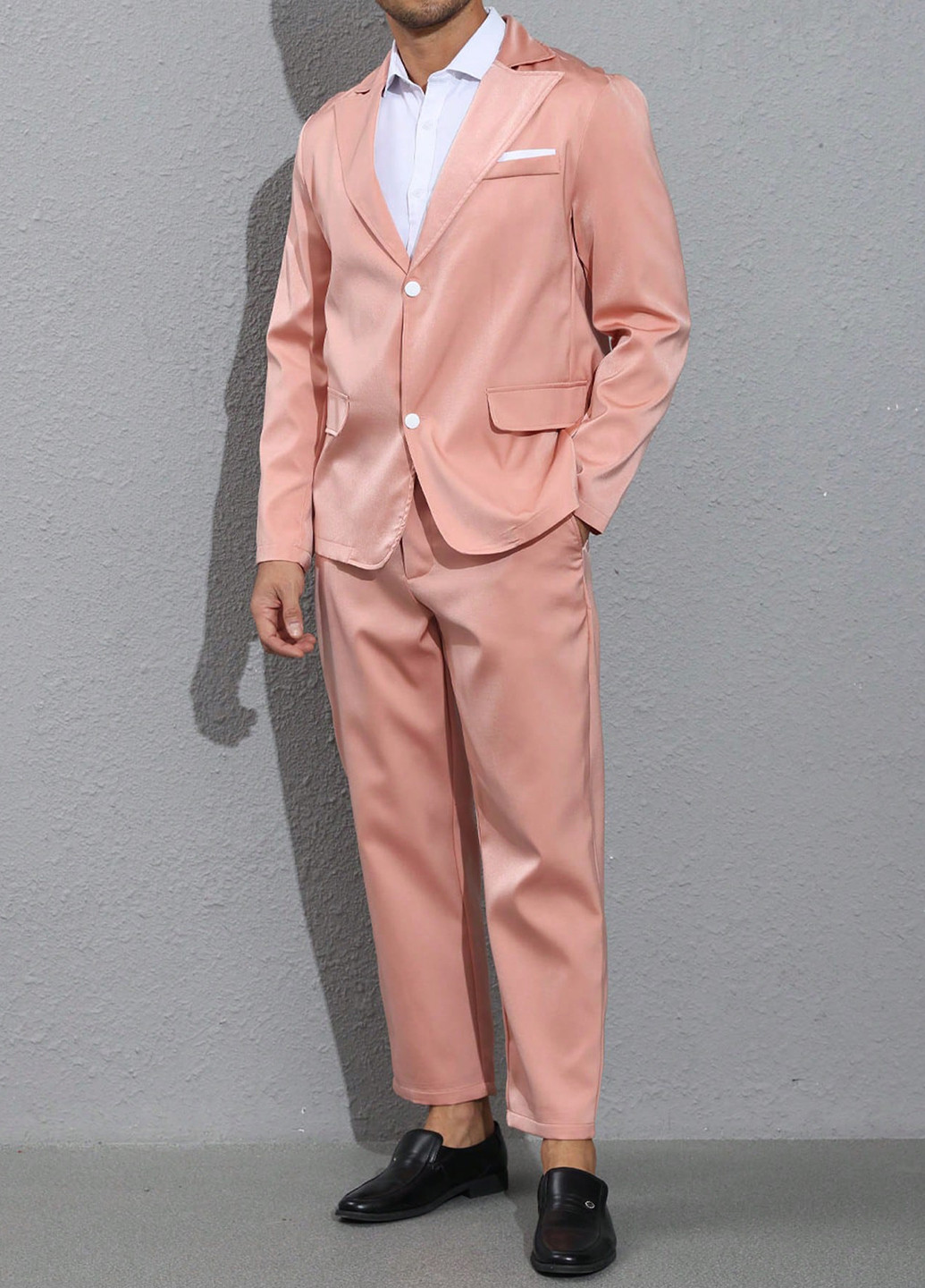 Світло-рожевий демісезонний костюм (піджак, штани) брючний SHEIN