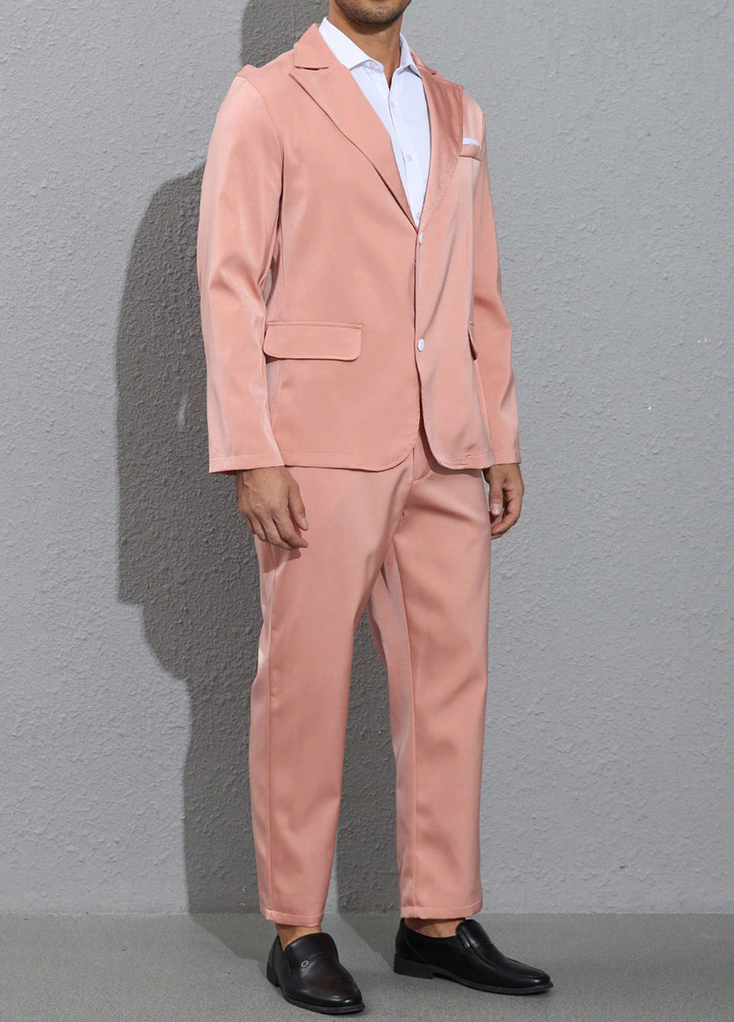 Світло-рожевий демісезонний костюм (піджак, штани) брючний SHEIN