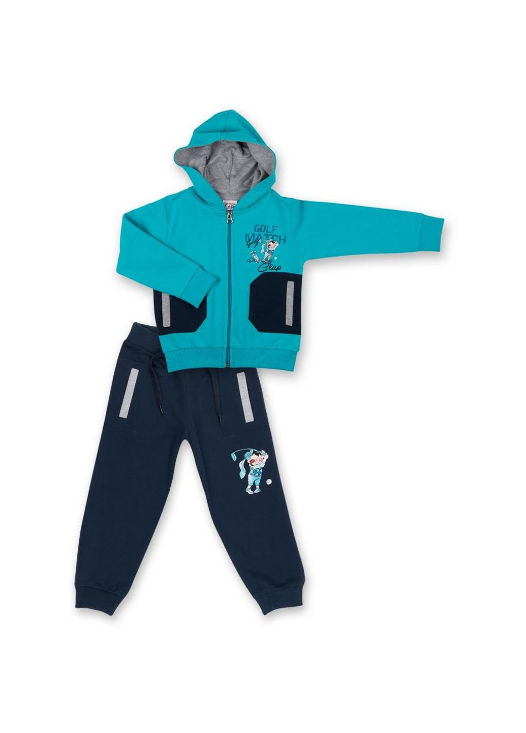 Бирюзовый демисезонный спортивный костюм бирюзовый с собачкой (7879-92b-blue) Breeze