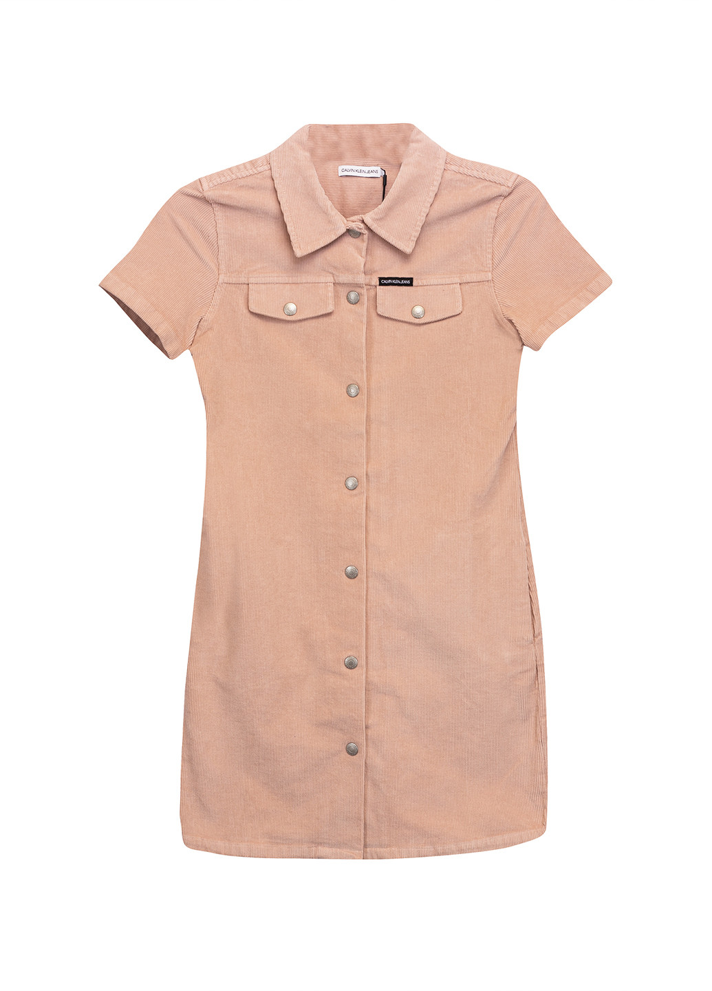 Персиковое кэжуал платье рубашка Calvin Klein Jeans однотонное