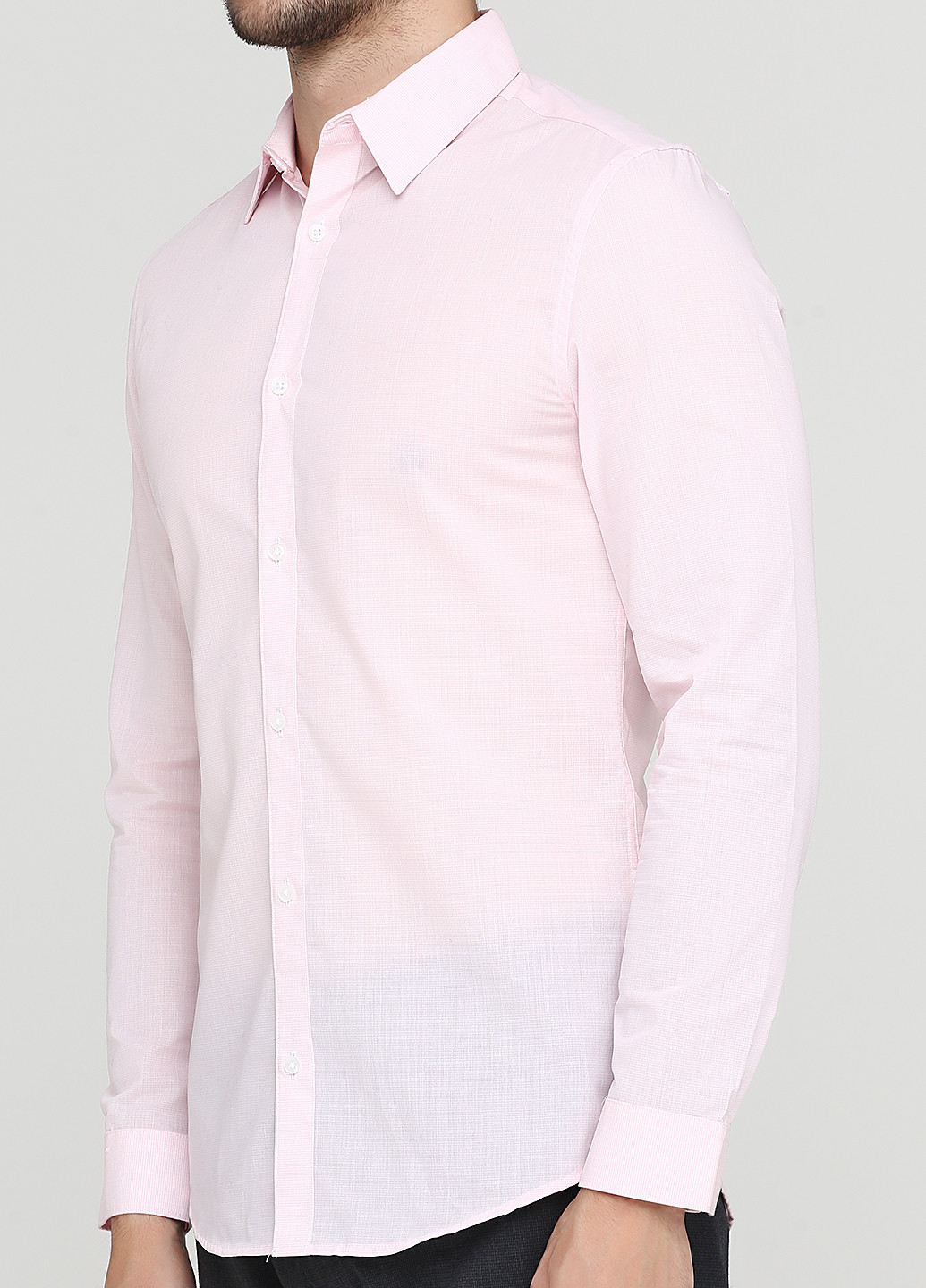 Сорочка H&M світло-рожева кежуал бавовна, поліестер