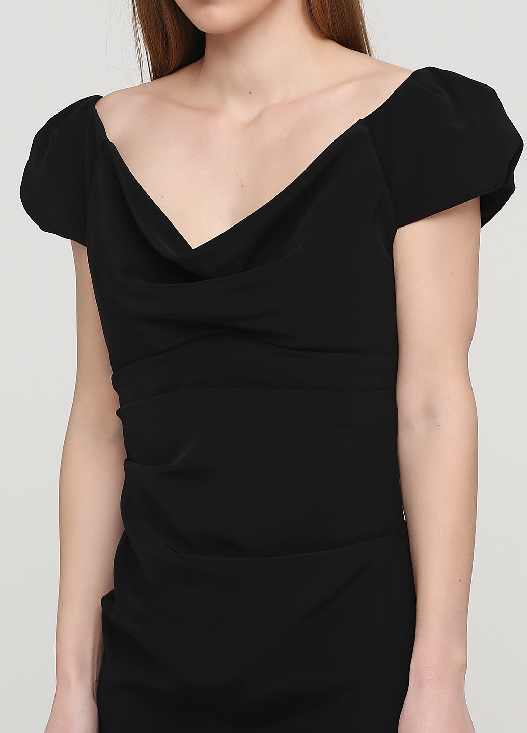 Черное коктейльное платье футляр, с открытой спиной Dina Bar-El однотонное