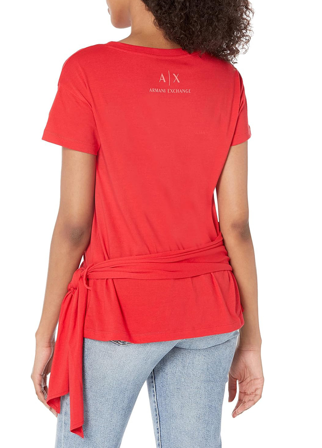 Красная летняя футболка Armani Exchange