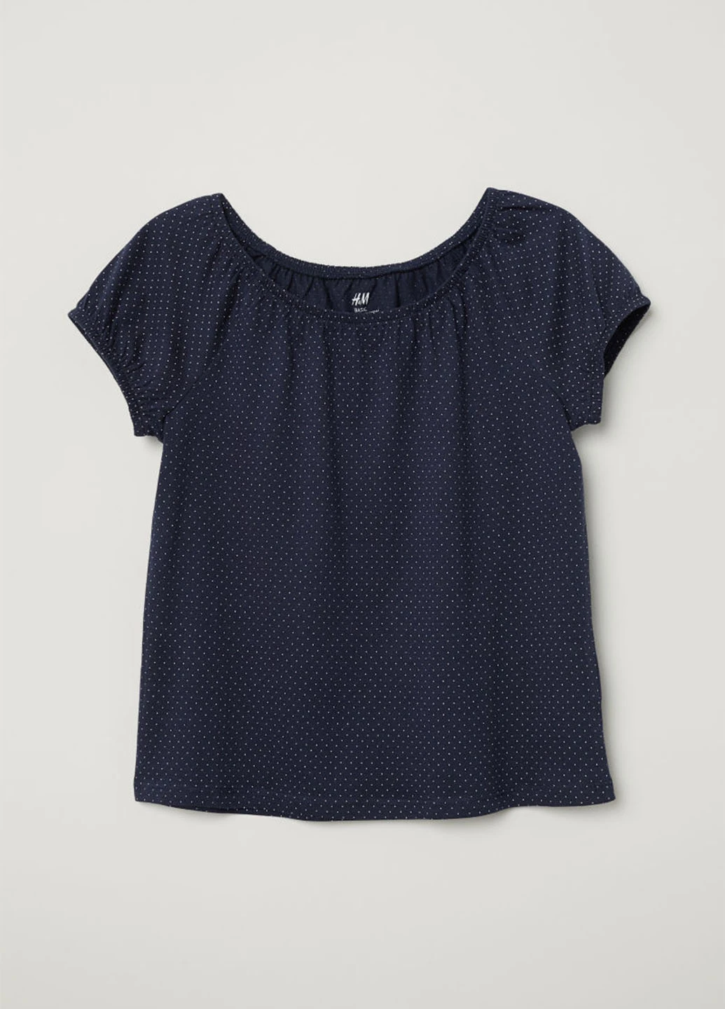 Синяя летняя футболка с коротким рукавом H&M