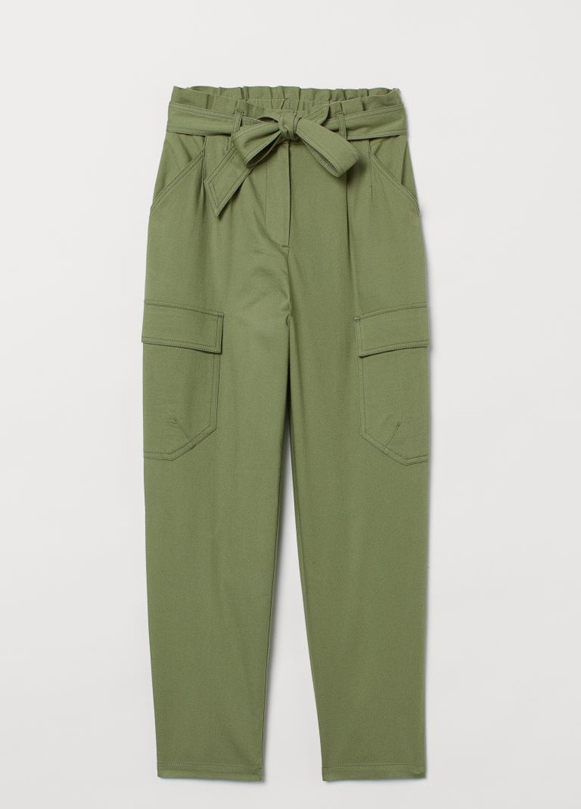 Форменные брюки из хлопка H&M (213167334)