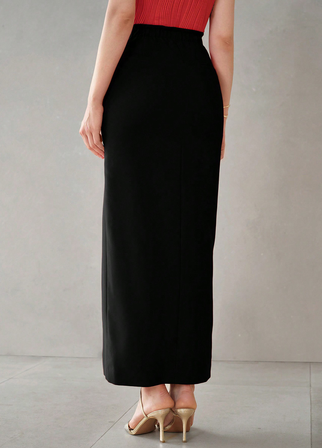Черная вечерний, кэжуал однотонная юбка SHEIN карандаш