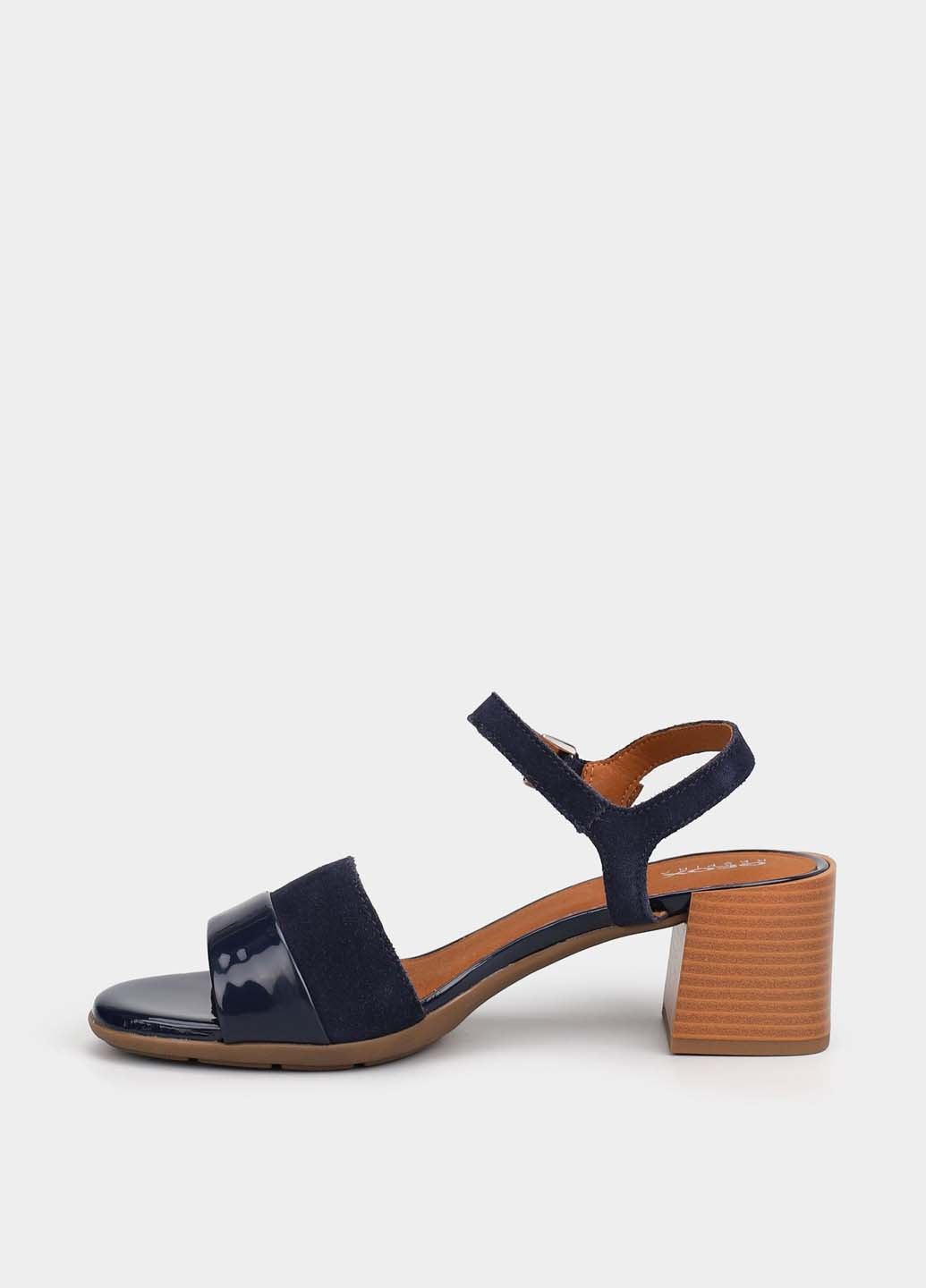 Темно-синие босоножки Geox с ремешком лаковые