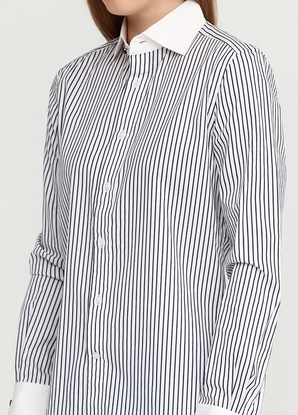 Белая кэжуал рубашка в полоску Ralph Lauren