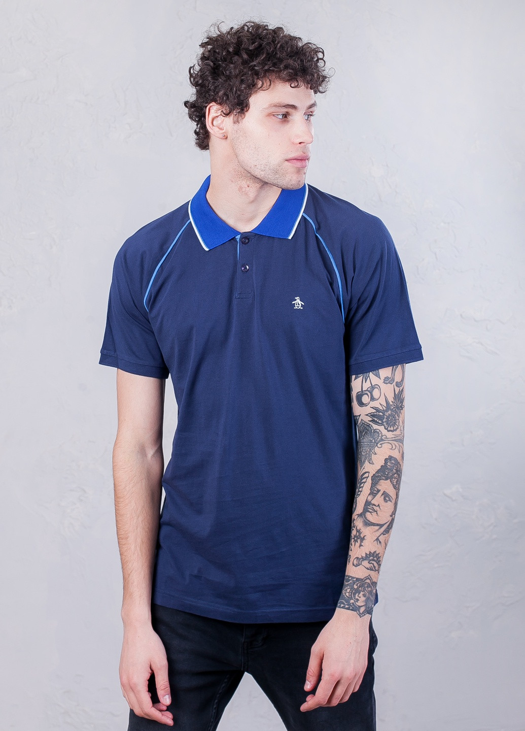 Синяя футболка-поло для мужчин Original Penguin