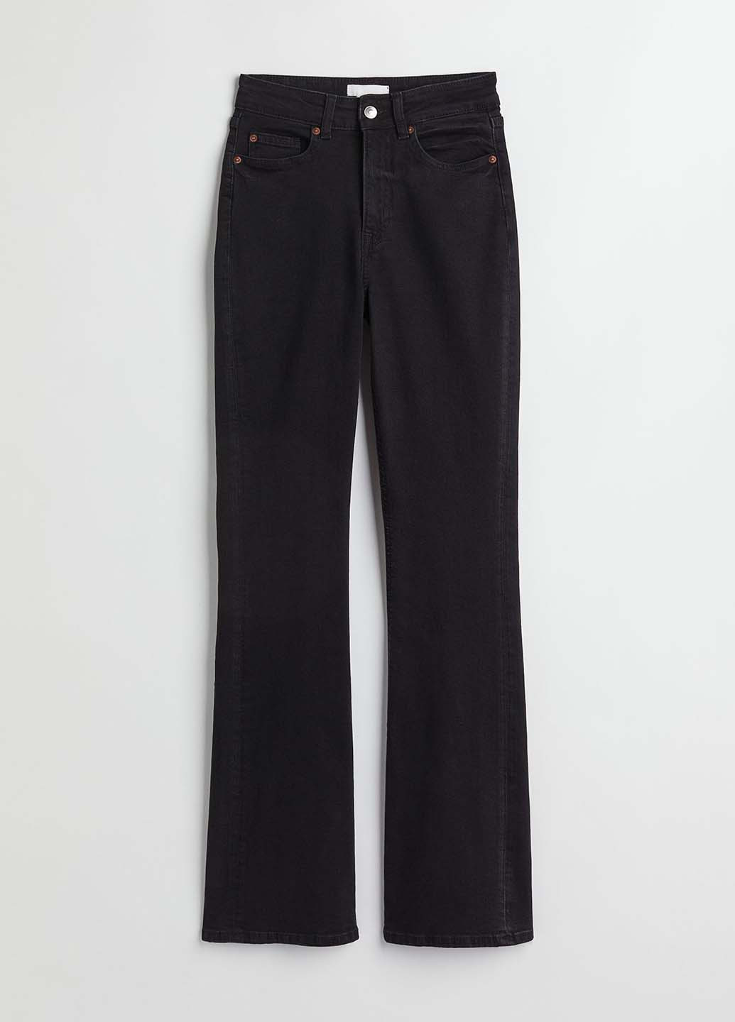 Черные демисезонные буткат фит джинсы H&M