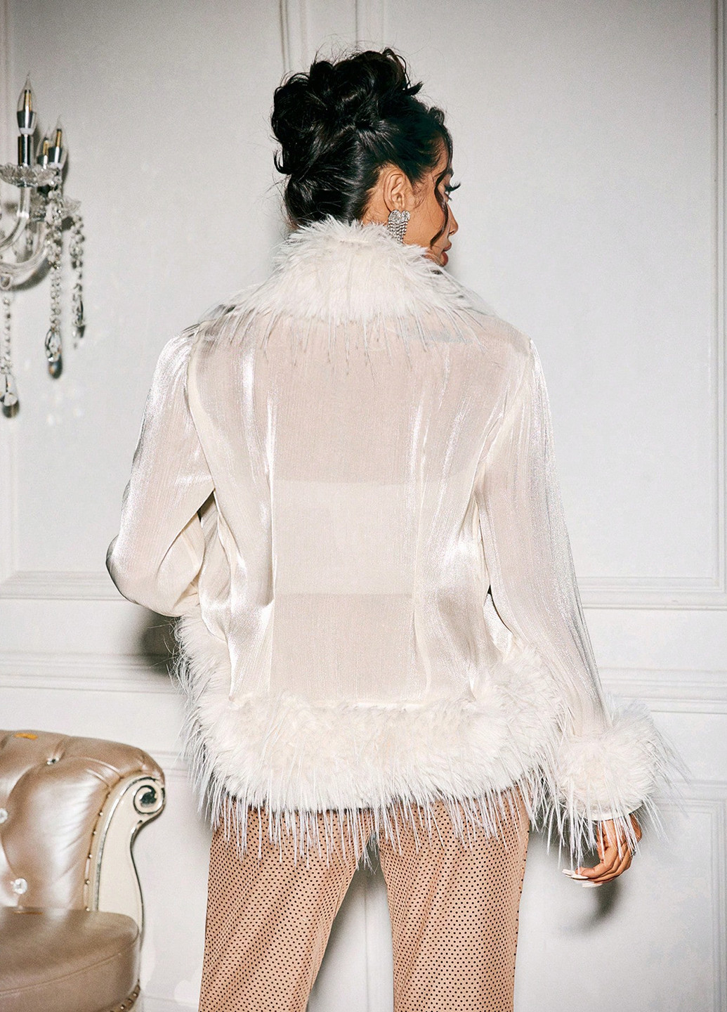 Жемчужный демисезонный кардиган SHEIN