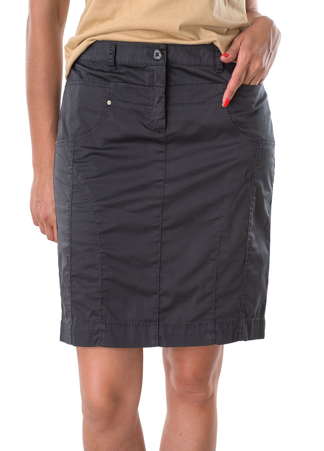 Серая однотонная юбка Marc Aurel