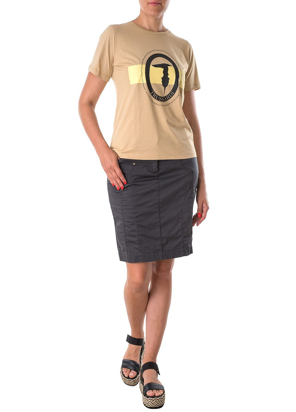 Серая однотонная юбка Marc Aurel