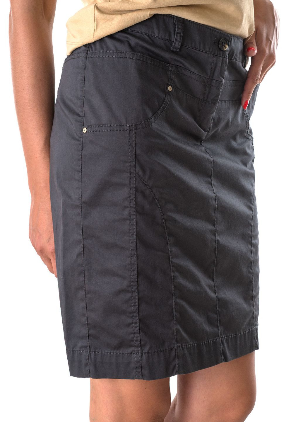 Серая однотонная юбка Marc Aurel