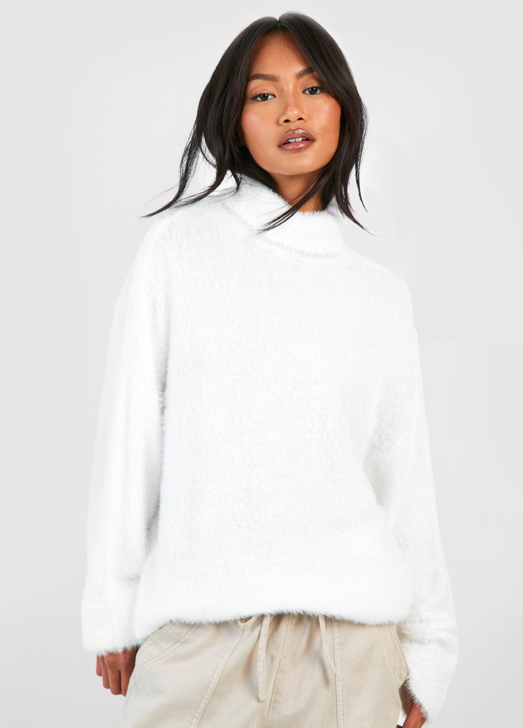 Белый зимний свитер Boohoo