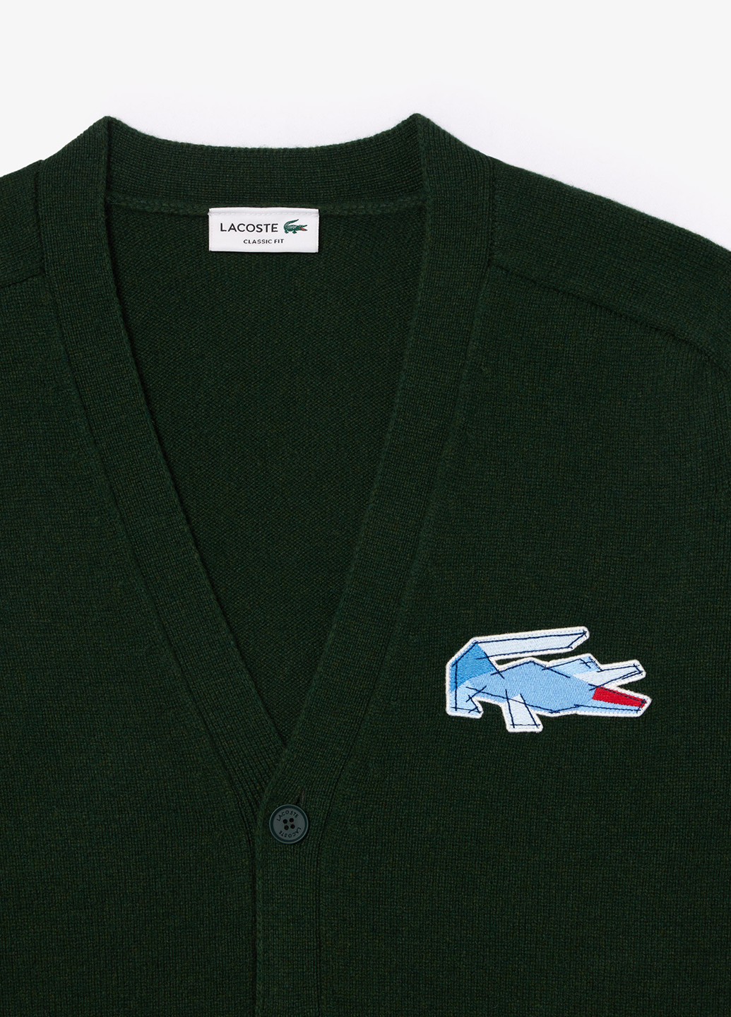 Темно-зеленый демисезонный кардиган Lacoste