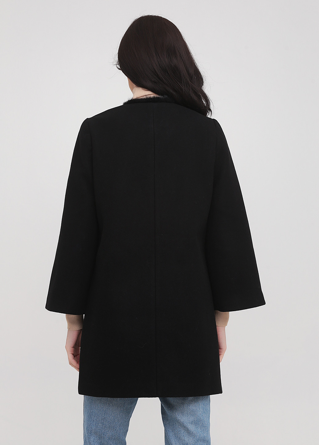 Черное демисезонное Пальто однобортное Ruiyi