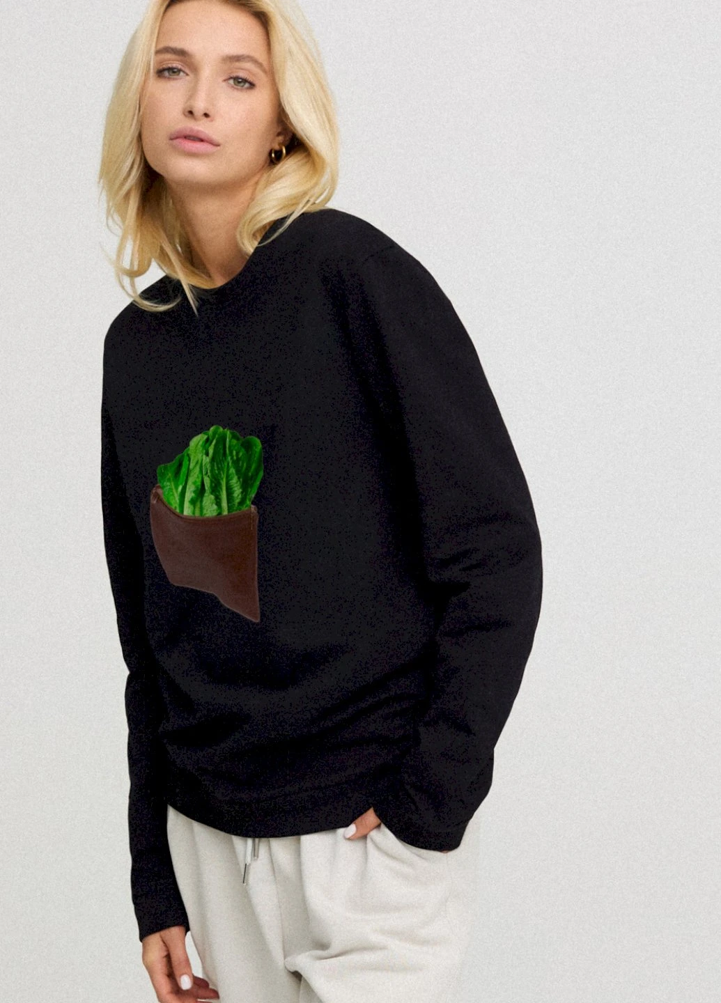 Черный світшот жіночий oversize /no flis/ YAPPI (254658572)