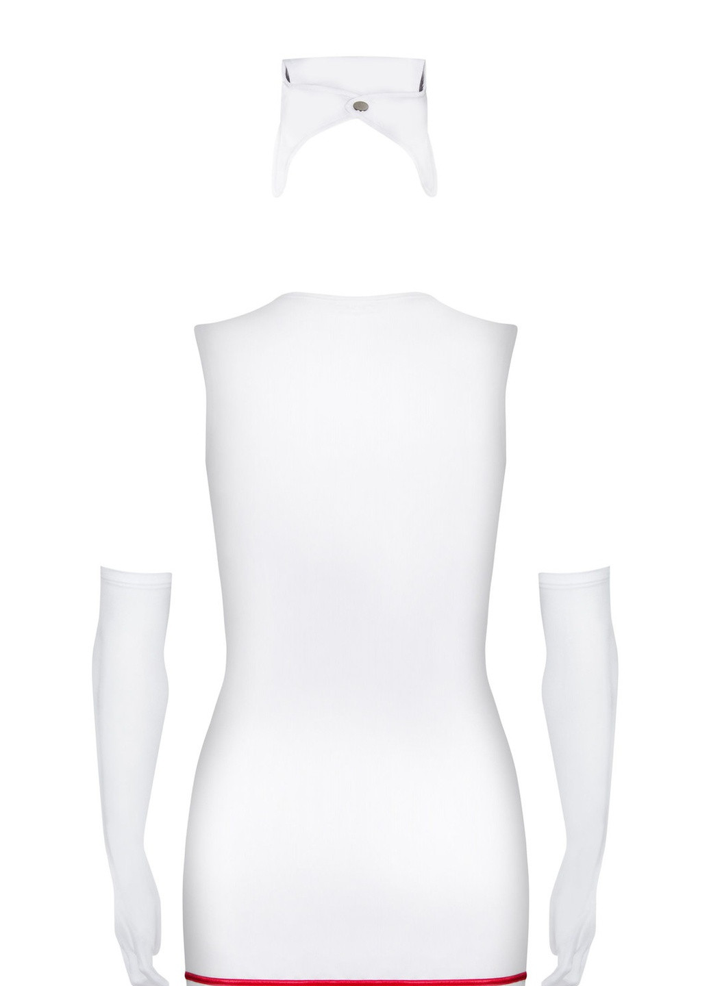 Белый демисезонный эротический игровой костюм (халат, стринги, перчатки, шапочка, стетоскоп) Obsessive