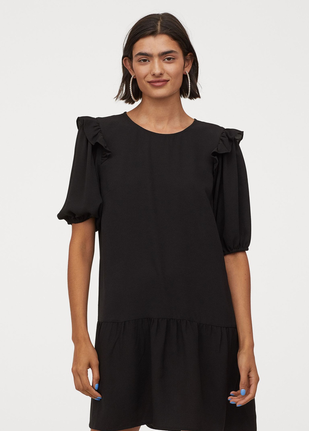 Черное кэжуал платье H&M однотонное