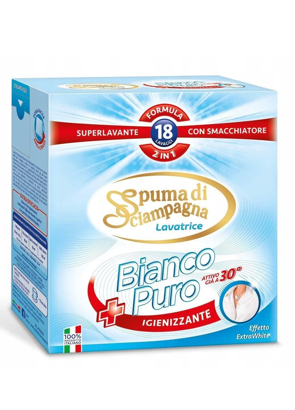 Пральний порошок для білої білизни Bianco Puro 1 кг Spuma di Sciampagna (256505907)