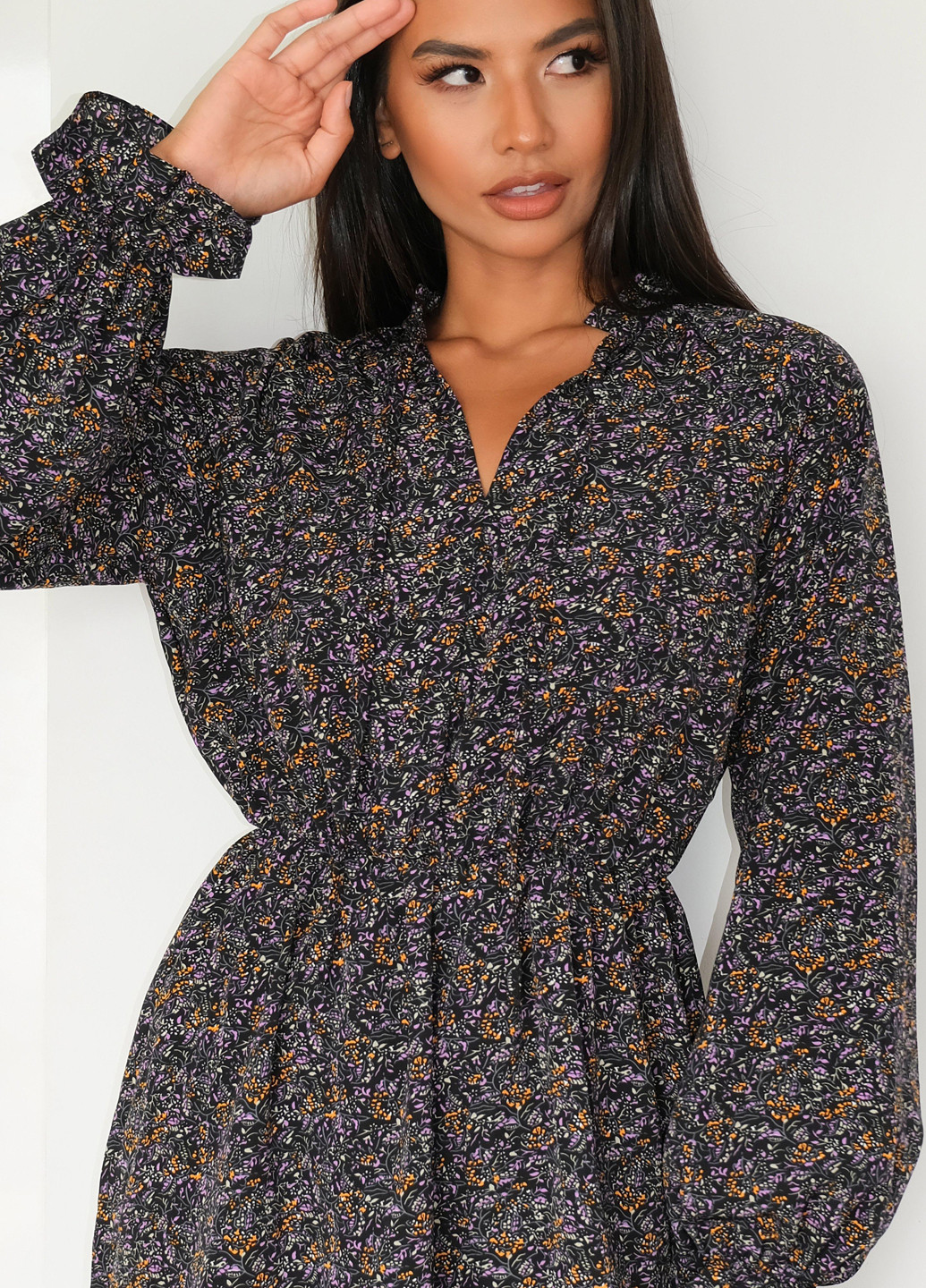 Черное кэжуал платье Missguided с цветочным принтом