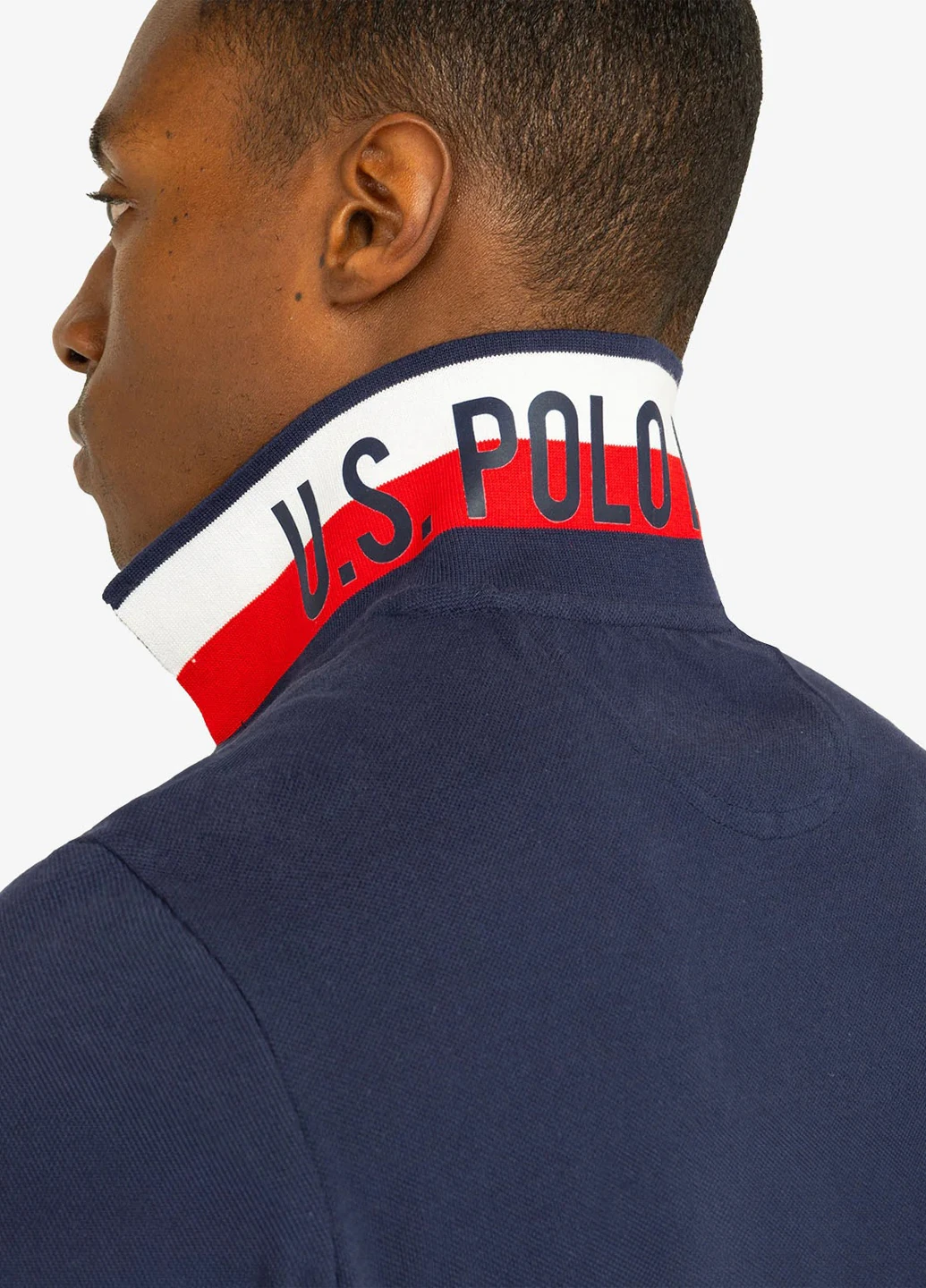 Синяя футболка-поло для мужчин U.S. Polo Assn. однотонная