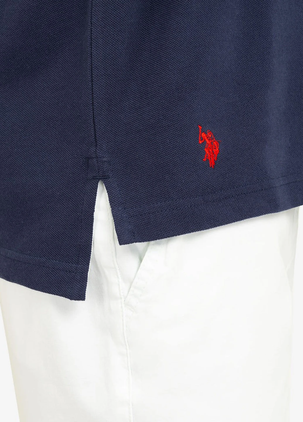 Синяя футболка-поло для мужчин U.S. Polo Assn. однотонная