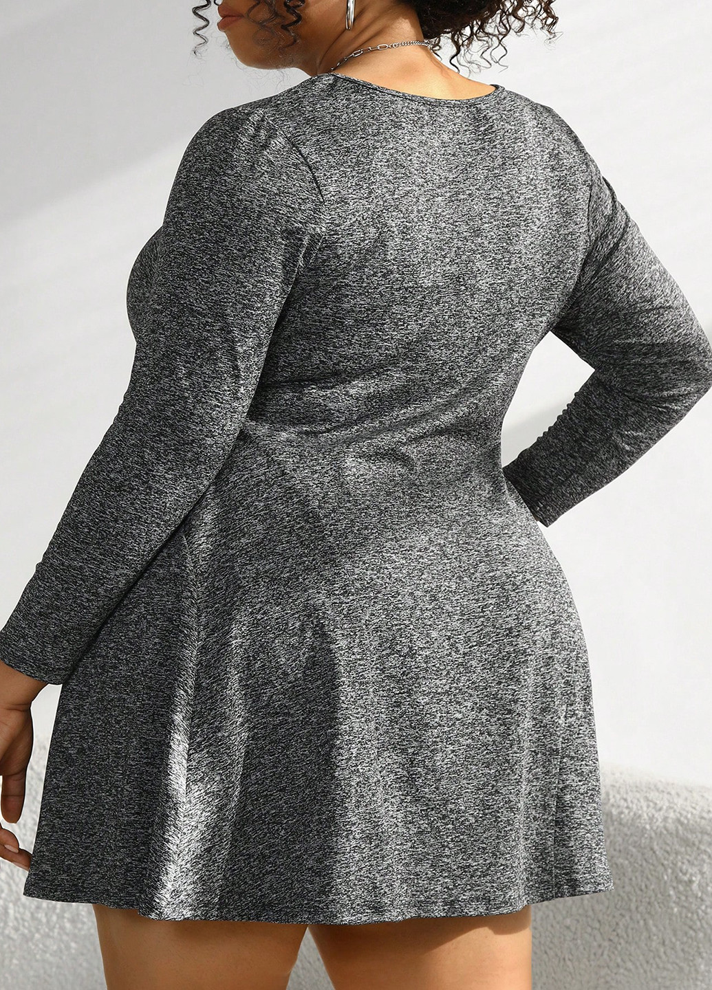 Сіра кежуал сукня кльош, а-силует SHEIN меланжева