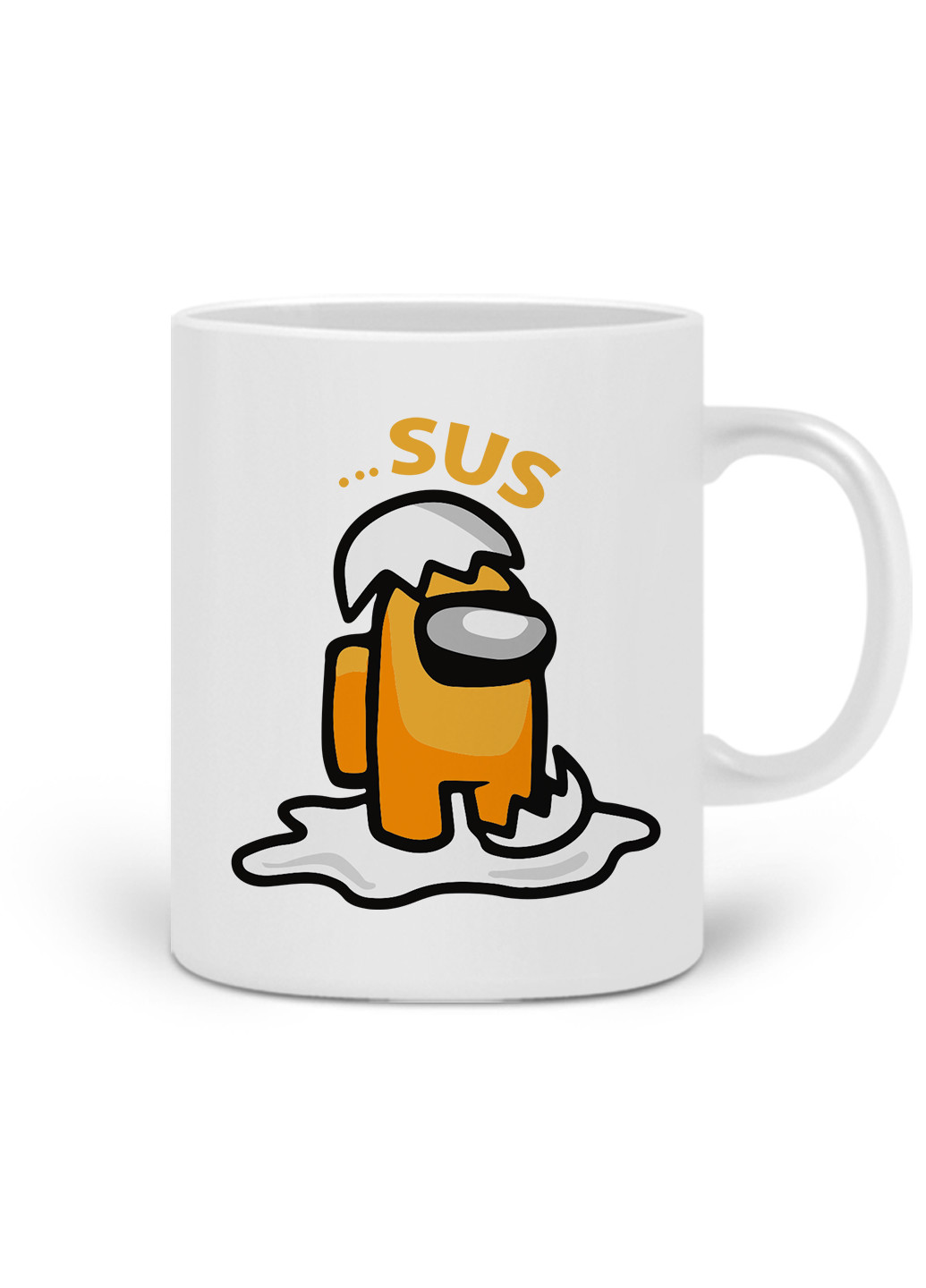 Кружка Амонг Ас Помаранчевий Містер яйце (Among Us Mister egg) 330 мл горнятко керамічне (20259-2597) MobiPrint (219774640)