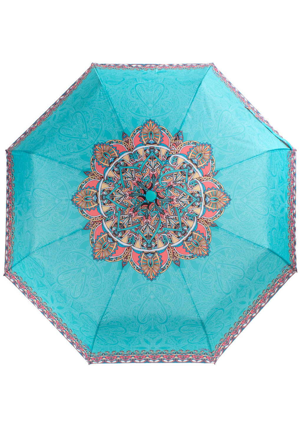 Бірюзова жіноча складна парасолька механічна 96 см ArtRain (255709519)