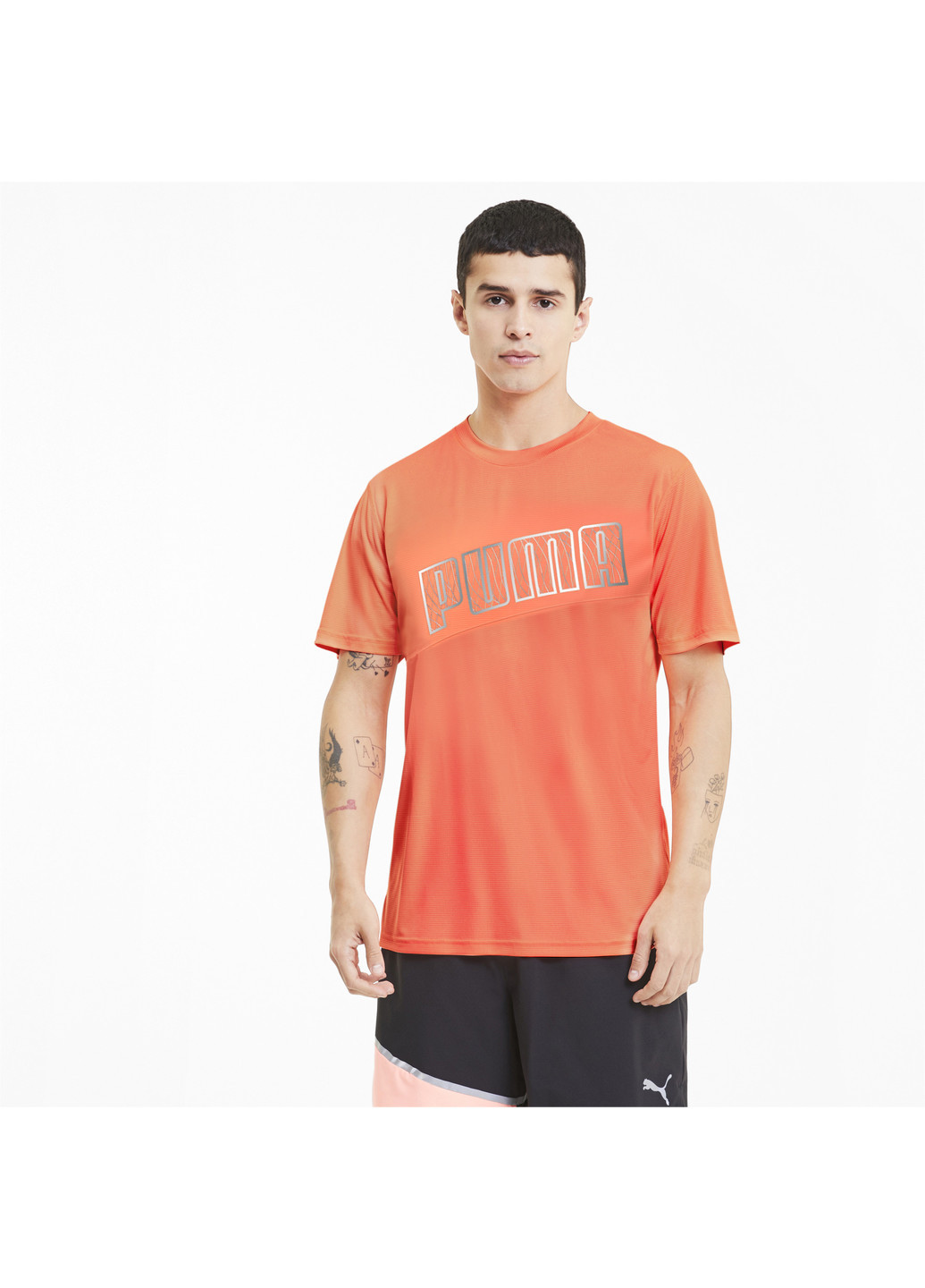 Оранжевая футболка Puma Run Logo SS Tee