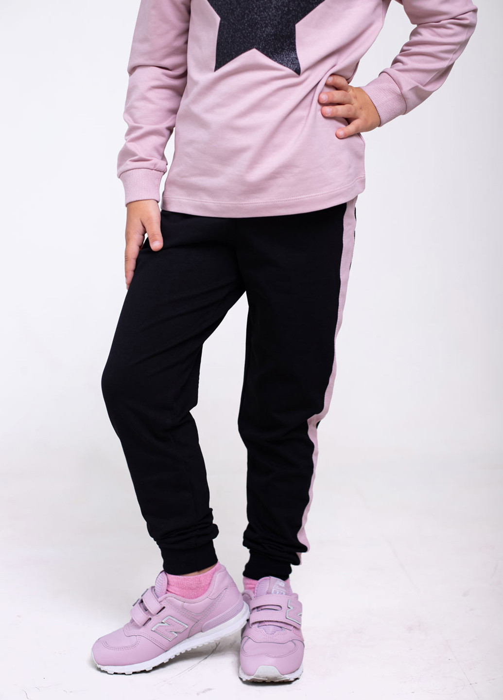 Розовый демисезонный костюм (лонгслив, брюки) брючный Vidoli