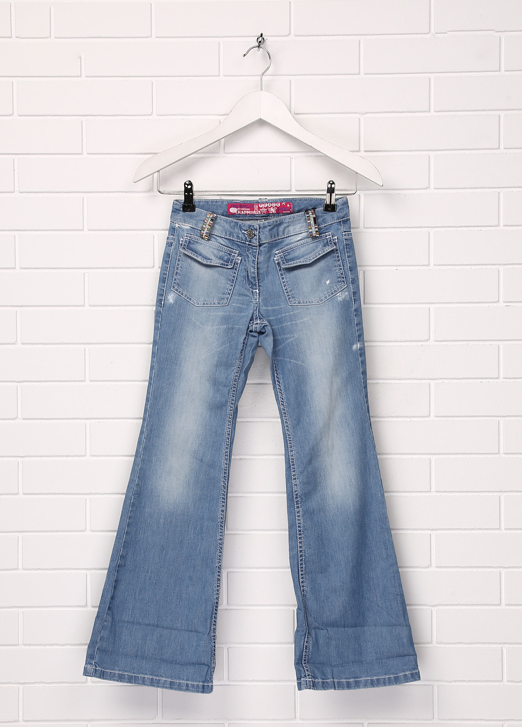 Голубые демисезонные клеш джинсы Simonetta Jeans